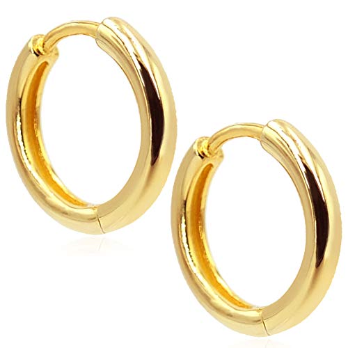 Creolen Silber 925 - Creolen Silber Gold Rosegold - Damen Herren - Creolen Klein Zierlich 14 mm - Knorpel Tragus Helix - Ohrringe zum Schlafen im Sale