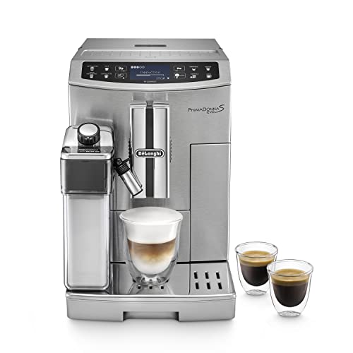 De'Longhi Primadonna Evo ECAM 510.55.M Kaffeevollautomat mit LatteCrema Milchsystem, Cappuccino und Espresso auf Knopfdruck, 2,8 Zoll Touchscreen Display und App-Steuerung, Edelstahlgehäuse, silber im Sale