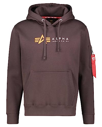 Alpha Industries Alpha Label Hoody Kapuzensweat für Herren Hunter Brown im Sale