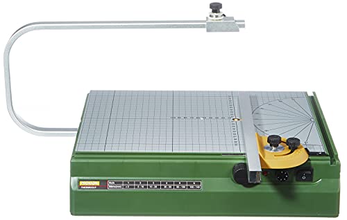 Proxxon 27080 Heißdraht-Schneidegerät Thermocut Styroporschneider, aufgedrucktes Raster und Winkeleinstellung, Temperatur regelbar von 100°-200-° 230 Volt