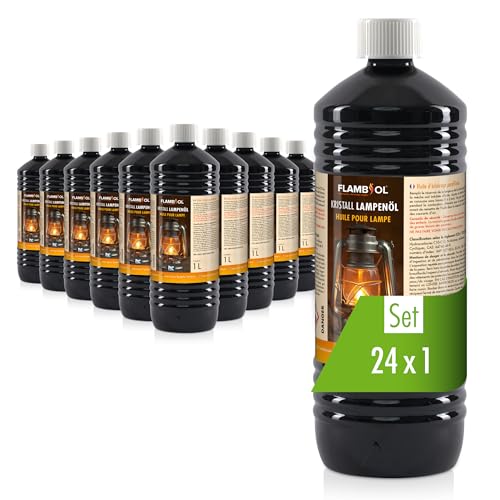 Höfer Chemie 24 x 1 Liter FLAMBIOL® Lampenöl für Öl-Lampen, Petroleum Lampen & Gartenfackeln