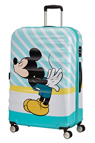 American Tourister Wavebreaker Disney - Spinner L, Kindergepäck, 77 cm, 96 L, Mehrfarbig (Mickey Blue Kiss) im Sale