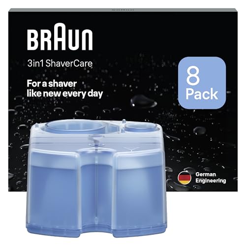 Braun 3-in-1 ShaverCare Reinigungskartuschen für Reinigungsstationen, Hygienische Reinigung, 8er Pack im Sale