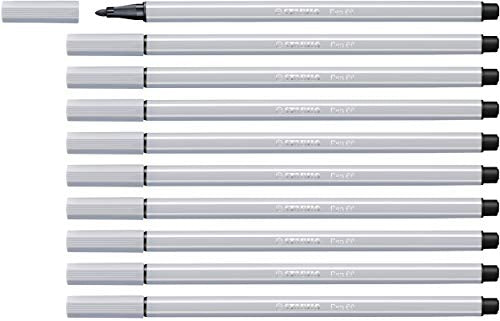 Premium-Filzstift - STABILO Pen 68 - 10er Pack - hellgrau