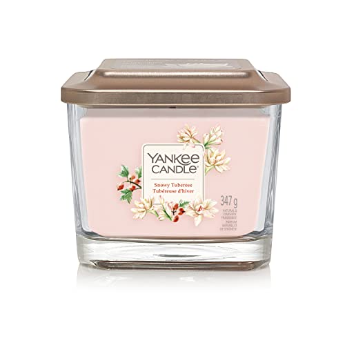 Yankee Candle mittelgroße Duftkerze mit 3 Dochten | Snowy Tuberose | Brenndauer bis zu 38 Stunden | Elevation Kollektion mit Plattformdeckel im Sale