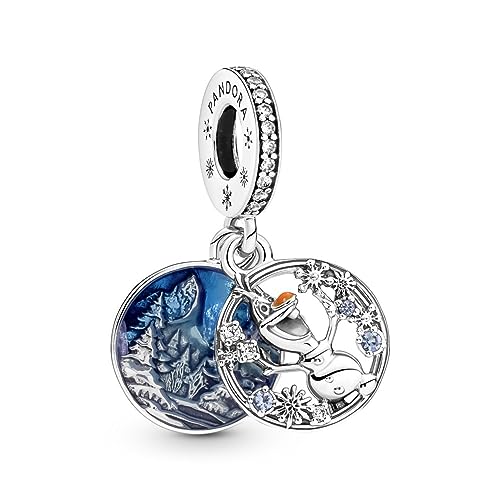 PANDORA Disney Frozen Schneemann Olaf Doppelter Charm-Anhänger in Sterling-Silber mit Zirkonia, 799638C01 im Sale