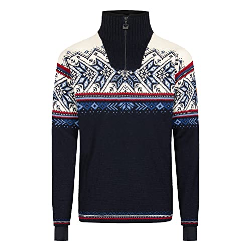 Dale of Norway Vail Wetterfester Herren Pullover - 100% Leichter Woll-Skisweater - Winddichter Wollpullover für Männer, Schwarzer Sandstein, Groß im Sale