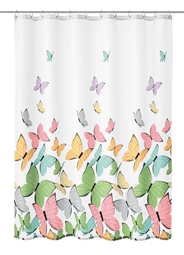 Kleine Wolke Butterflies Duschvorhang, Polyester, Multicolor, 180 x 200 x 0.2 cm im Sale