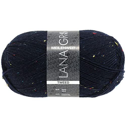 Lana Grossa Meilenweit Tweed 112 Blau/Bunt