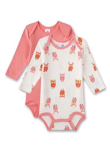 Sanetta Baby-Body Langarm (Doppelpack) Eule | Hochwertiger und nachhaltiger Body für Mädchen aus Bio-Baumwolle. Inhalt: 2er Set Baby Body 104 im Sale