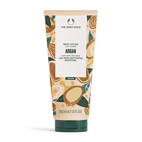 THE BODY SHOP Argan Body Lotion für sehr trockene Haut, 72 Stunden Feuchtigkeit, vegan, 200 ml