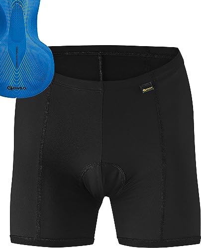 Gonso Sitivo U W, Damen Fahrradunterhose, Passt unter alle Rad-Shorts, Tights mit Sitivo Blue Sitzpolster mit Poron-Elementen, Enganliegende Passform, Schwarz/Blau, Gr. 36 im Sale