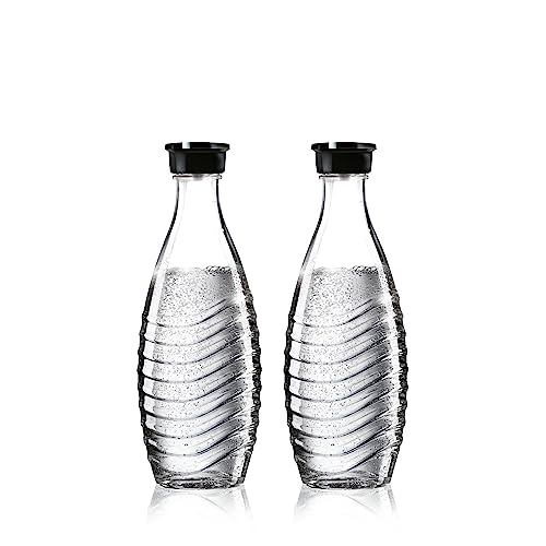 SodaStream DuoPack Glaskaraffe, Ersatzflaschen geeignet für die SodaStream Wassersprudler Crystal und Penguin, 2x 0,6 L Glaskaraffe, Glas