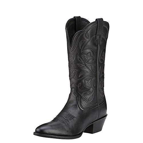 ARIAT Heritage Damen Cowgirl-Stiefel mit rundem Zehenbereich, schwarz, 37 EU