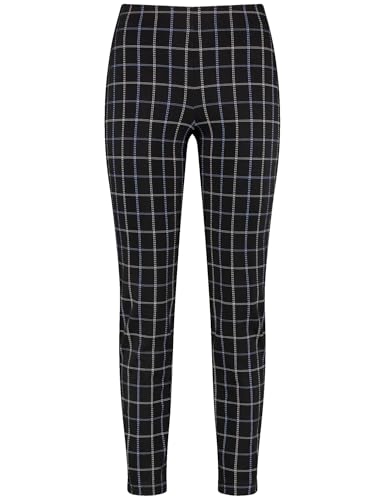 Gerry Weber Damen Stretchhose SAN꞉YA Slim FIT unifarben, kariert 7/8 Länge Black/Sky/White Check 48 im Sale