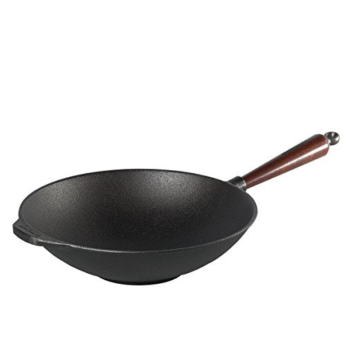 Wok Gusseisen Pfanne 30 cm Holzgriff Skeppshult