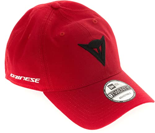 Dainese - 9Twenty Canvas Strapback Cap, Herrenkappe, Baseballkappe mit Gebogenem Schirm aus 100% Baumwolle, Sommer Motorradmütze mit Geprägtem Dainese Logo, Verstellbarer Riemen, Rot im Sale