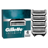 Thumbnail for Gillette Intimate Rasierklingen, 4 Ersatzklingen für Nassrasierer Herren, mit verbesserten Gleitstreifen für eine sanfte Anwendung, dermatologisch getestet