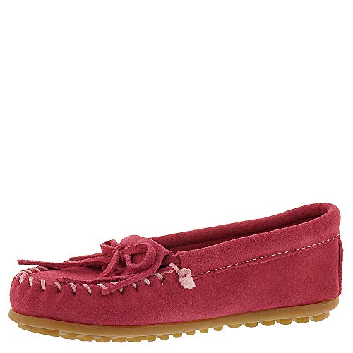 Minnetonka Mädchen Kilty Suede Moc Mokassin, Pink (Hot Pink/PINK) im Sale