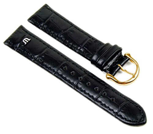 MAURICE LACROIX  Uhrenarmband Kalbsleder Kroko Optik schwarz 20836G, Stegbreite:15mm im Sale