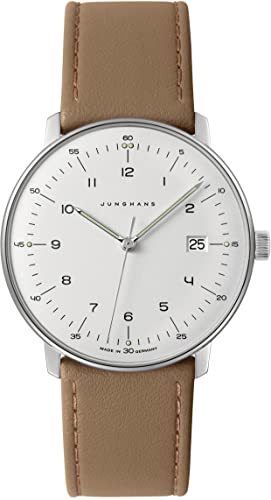 JUNGHANS max Bill Herren-Armbanduhr Beige mit Saphirglas 41/4562.02 im Sale