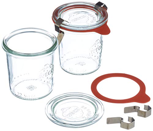 Weck 12er Set Sturzgläser 140ml inkl. Zubehör, Glas, Durchsichtig, 140 im Sale