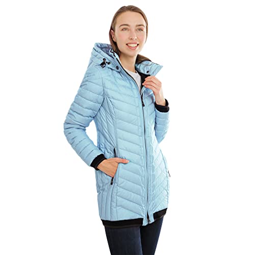 Knuffelwuff Damen Übergangsjacke - Leichte Jacke Brooklyn Größe: M / 38 Hellblau - Atmungsaktive Wasserabweisende Jacke für Outdoor, Wandern, Reisen, Gassi gehen