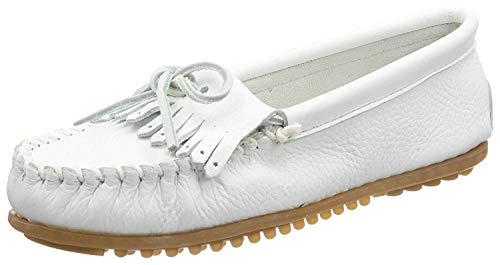 Minnetonka Deerskin Soft-T 64, Damen Mokassins, weiss, (white deerskin), EU 38, (US 7) im Sale