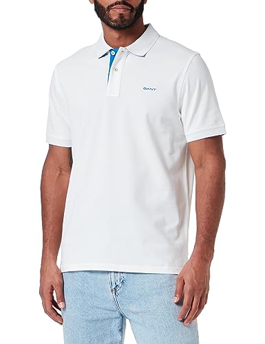 Gant Herren Reg Contrast Pique Rugger Polohemd, Eggshell,  EU im Sale