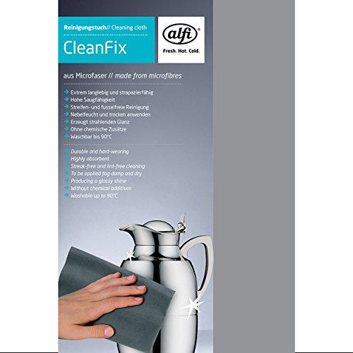 alfi 2900,100,000 Reinigungstuch cleanfix Mikrofaser Black, Stoff, grau, 20 x 12 x 1 cm