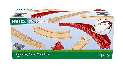 BRIO World 33995 Schienenpaket Berg und Tal - 16-teiliges Schienenpaket mit vielen tollen Layout-Möglichkeiten - Kompatibel mit allen Produkten der BRIO World und empfohlen für Kinder ab 3 Jahren