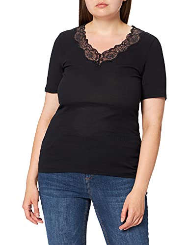 HANRO Damen Lace Delight 1/2 Arm T-Shirt, Schwarz (Black 0019), (Herstellergröße: XS) im Sale