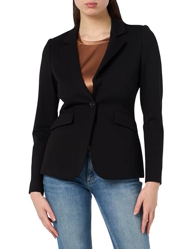 Taifun Damen Klassischer Blazer mit Stretchkomfort Langarm unifarben Schwarz 34 im Sale