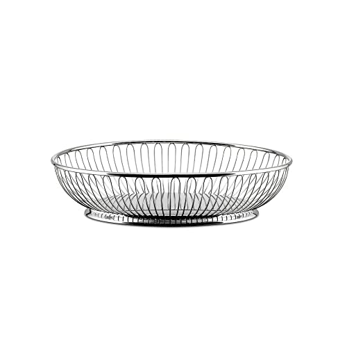 Alessi 829 Drathkorb, oval aus Edelstahl , 4.5 x 28 x 4.5 cm im Sale