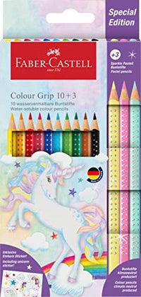 Thumbnail for Faber-Castell 201542 - Buntstifte Set Einhorn, 13-teilig, bruchsicher, inkl. 3 Sparkle Pastellstifte und Einhorn Sticker