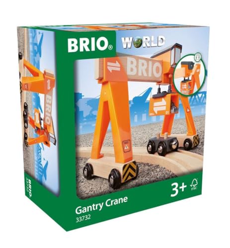 BRIO World 33732 Container Verladekran - Zubehör für die BRIO Holzeisenbahn – Empfohlen für Kinder ab 3 Jahren, 18 x 9 x 15 cm im Sale