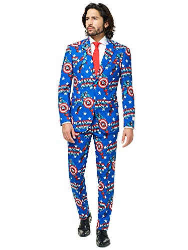 Opposuits Official Marvel Comics Hero Suits - Infinity War Avengers Costume Comes with Pants, Jacket and Tie, Captain America,54 im Sale