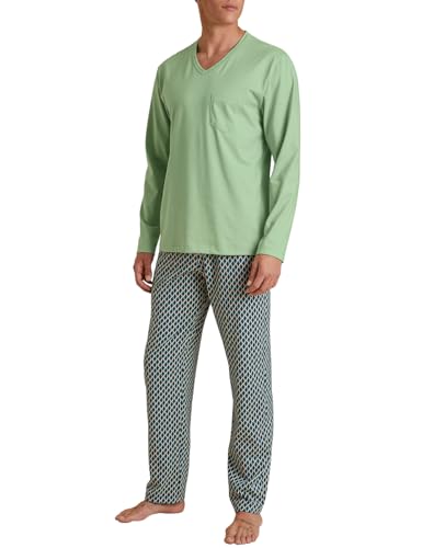 CALIDA Relax Imprint Pyjama, lang Herren, aus 100% Baumwolle, pflegeleicht, elastisch und formstabil, in Single Jersey im Sale