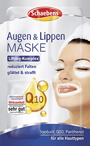 Schaebens Augen & Lippen Maske reduziert Falten, glättet und strafft mit Jojobaöl, Q10 und Panthenol für alle Hauttypen