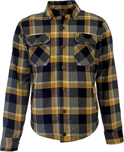 Rokker Jacke Memphis Rider Shirt Motorradjacke Motorradhemd Motorradshirt Yellow Navy, im Sale