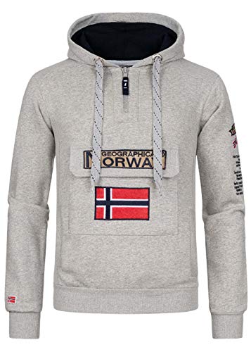 Geographical Norway Gymclass Men - Hoodie Herren mit Kapuze Zip Tasche Känguru Mann - Pullover Sweatshirt Warm Langarm - Hoody Männer Jungen Frühling Sommer Herbst Winter (Königsblau ) im Sale