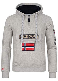 Thumbnail for Geographical Norway Gymclass Men - Hoodie Herren mit Kapuze Zip Tasche Känguru Mann - Pullover Sweatshirt Warm Langarm - Hoody Männer Jungen Frühling Sommer Herbst Winter (Königsblau ) im Sale