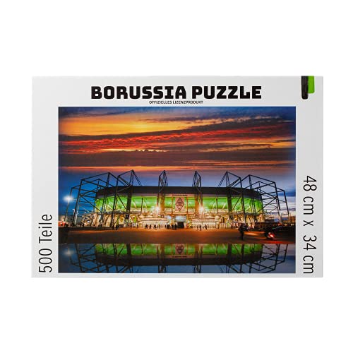 Borussia Mönchengladbach Puzzle Stadion | Offizieller Fanartikel Fohlenshop | 500 Teile Puzzle | Größe 48x34 cm | Hochwertiges Papier Borussia-Fans