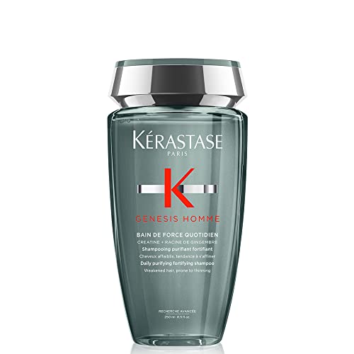 Kérastase Bain de Force Quotidien Shampoo, Für geschwächtes Haar und gegen Haarausfall, Genesis Homme, 250 ml