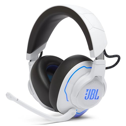 JBL Quantum 910P Over-Ear Gaming Kopfhörer – Für die Playstation und weitere Konsolen – Mit Head-Tracking-Funktion, ANC und 39 Stunden Akkulaufzeit – Weiß im Sale