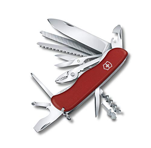 VICTORINOX Schweizer Taschenmesser Work Champ, 21 Funktionen, Multitool mit Feststellklinge, Zange, Metallsäge, Rot im Sale