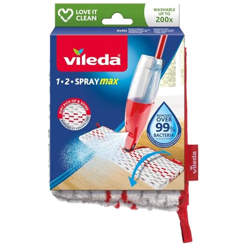 Vileda Spray & Clean Sprühwischer Ersatzbezug, Bodenwischer Bezug für Wischmopp mit Sprühfunktion, entfernt bis zu 99,9% der Bakterien und Viren, Waschmaschinen geeignet, 1er Pack im Sale