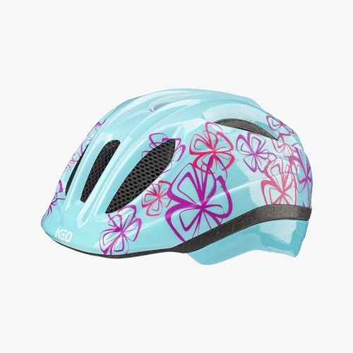 KED Kids Youth Meggy III Trend Fahrradhelm, Iceblue Flower Glossy, XS (44-49cm) im Sale