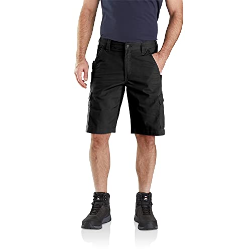 Carhartt Herren Rugged Flex Relaxed Fit Ripstop Cargo Work Utility Shorts, Schwarz, 34W EU im Sale