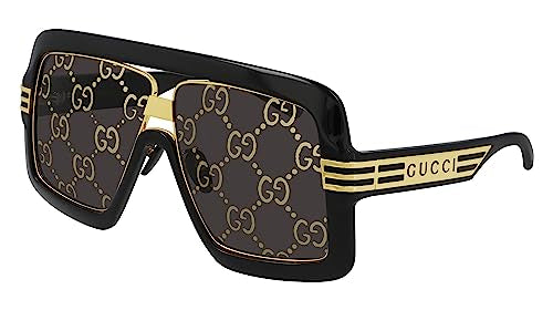 GUCCI Mens GG0900S Sunglasses, Black-Black-Grey, 60